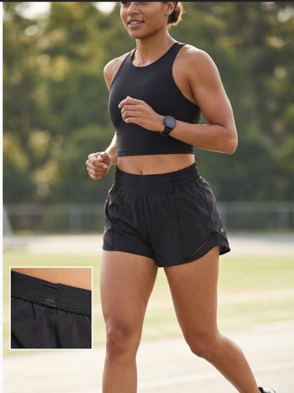Lululemon Hotty Hot HR Shorts 4" Mesh Black - Size 6 Tall (Waist 13")